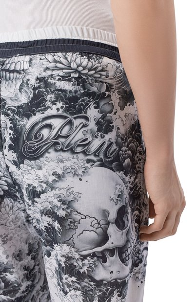 Шорты изо льна и хлопка PHILIPP PLEIN черно-белого цвета по цене 76250 руб., арт. SAFC MRT1641 PTE003N, фото 5 Шорты изо льна и хлопка PHILIPP PLEIN, арт. SAFC MRT1641 PTE003N, фото 5