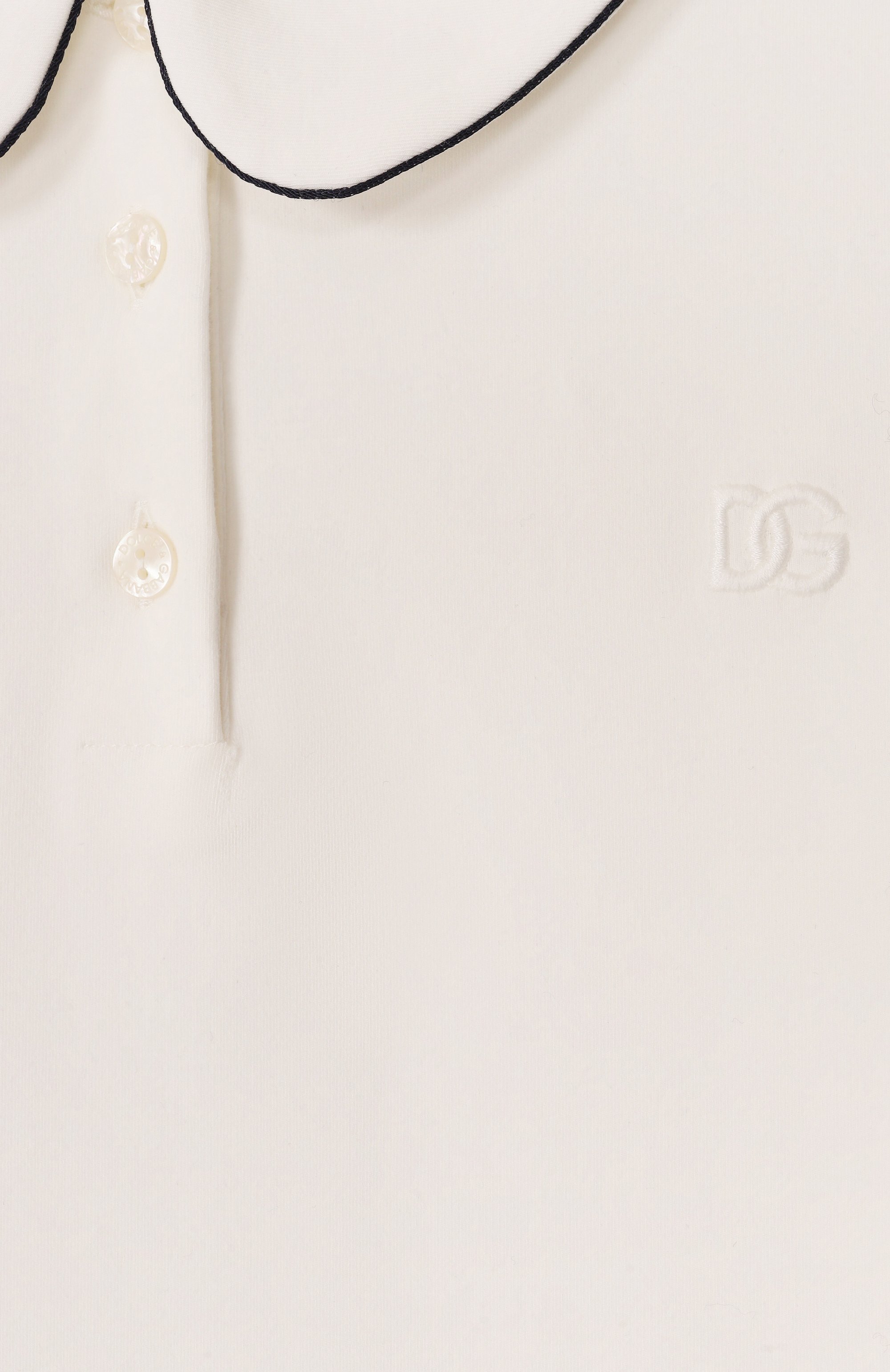 Хлопковое поло DOLCE & GABBANA белого цвета по цене 39350 руб., арт. L5JTPN/G7PLF/8-12+, фото 3 Хлопковое поло DOLCE & GABBANA, арт. L5JTPN/G7PLF/8-12+, фото 3