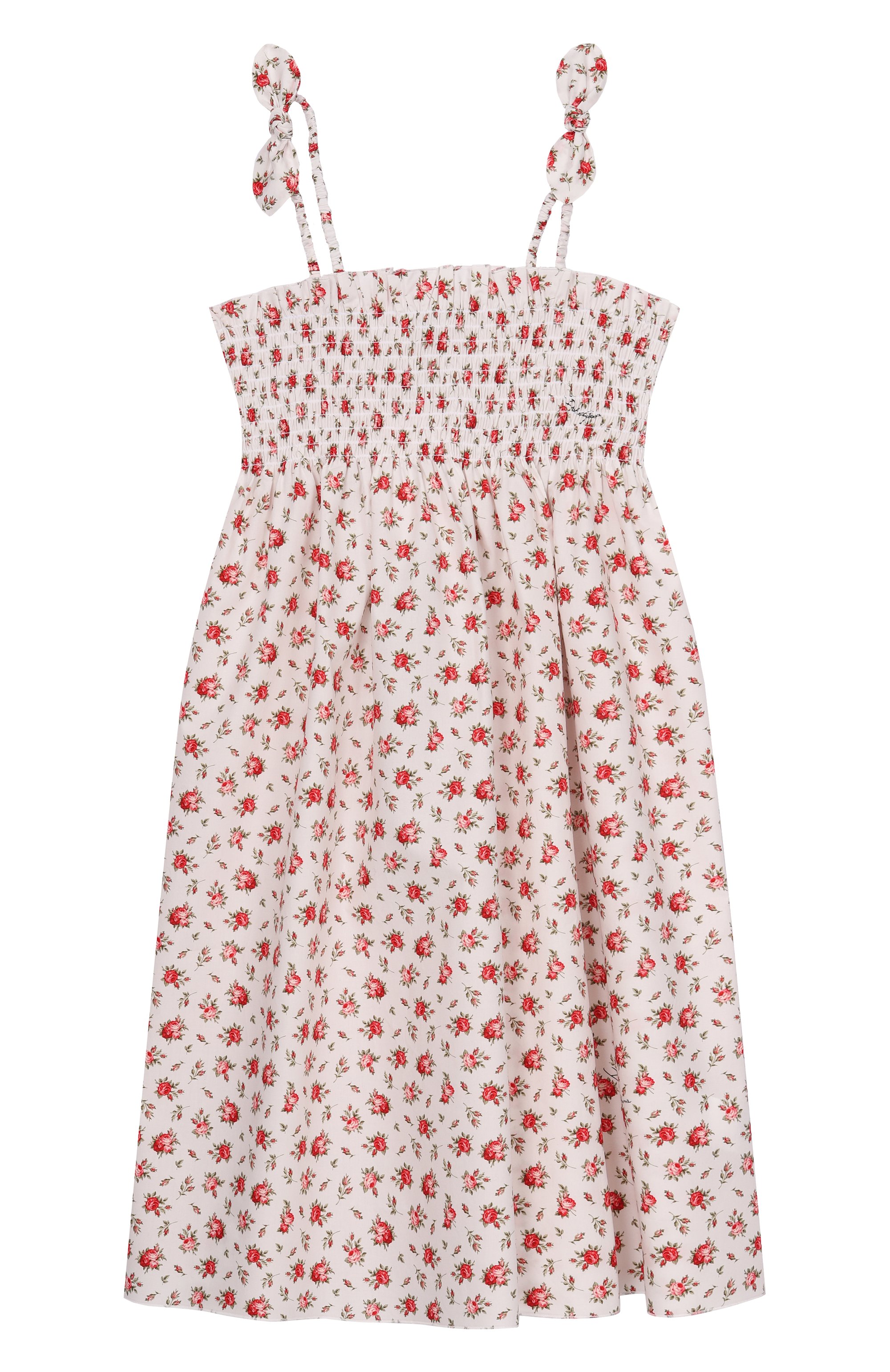 Хлопковый сарафан DOLCE & GABBANA кремового цвета по цене 45400 руб., арт. L54DE0/HS5UB, фото 1 Хлопковый сарафан DOLCE & GABBANA, арт. L54DE0/HS5UB, фото 1