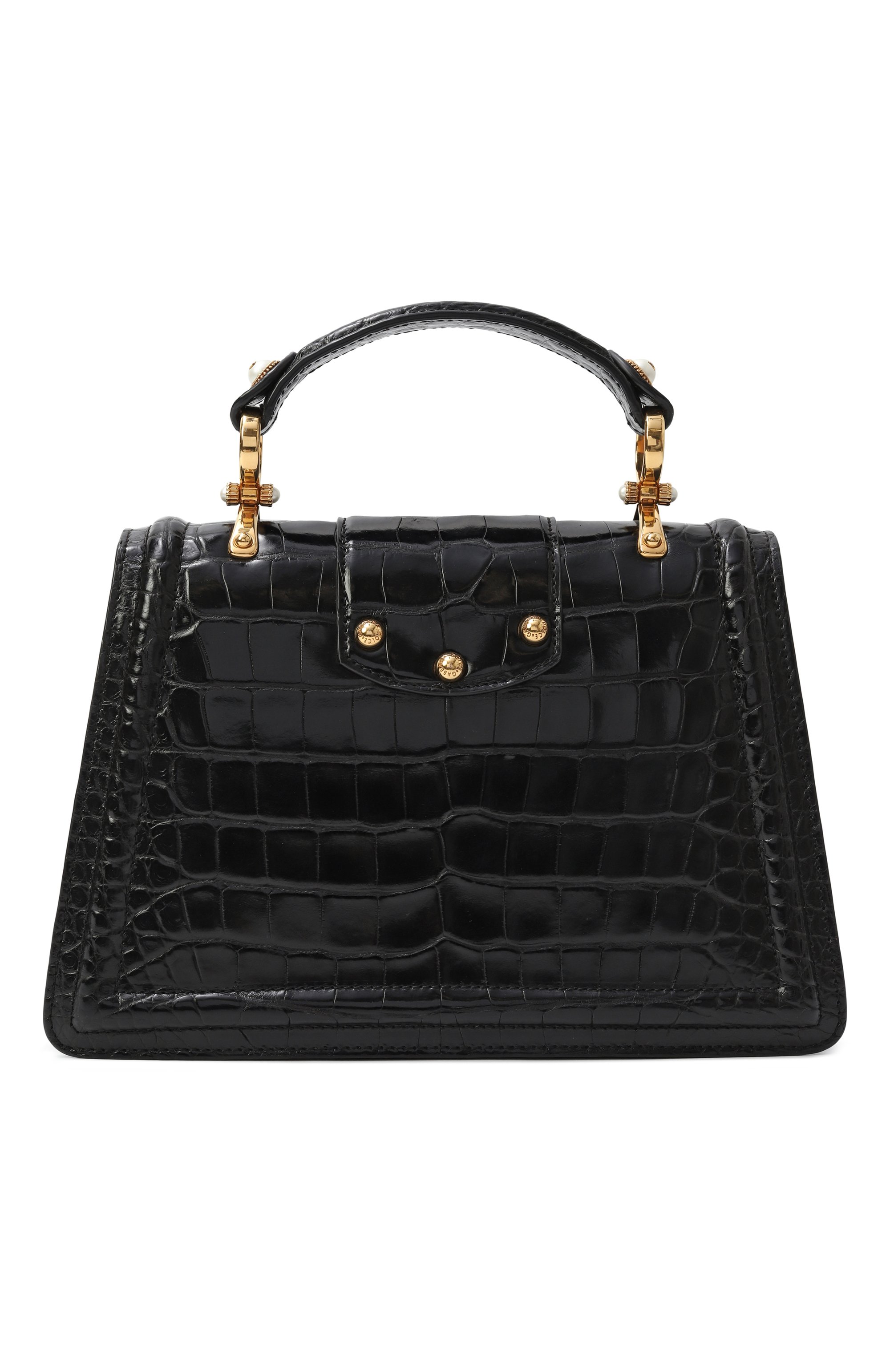 Сумка dg amore из кожи крокодила DOLCE & GABBANA черного цвета по цене 2560000 руб., арт. BB6675/B2DF8/AMIS, фото 6 Сумка dg amore из кожи крокодила DOLCE & GABBANA, арт. BB6675/B2DF8/AMIS, фото 6