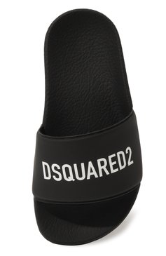 Детск�ие шлепанцы DSQUARED2 черного цвета, арт. 75682/20-27 | Фото 4 (Материал сплава: Проставлено; Нос: Не проставлено; Материал внутренний: Текстиль; Материал внешний: Пластик, Резина)