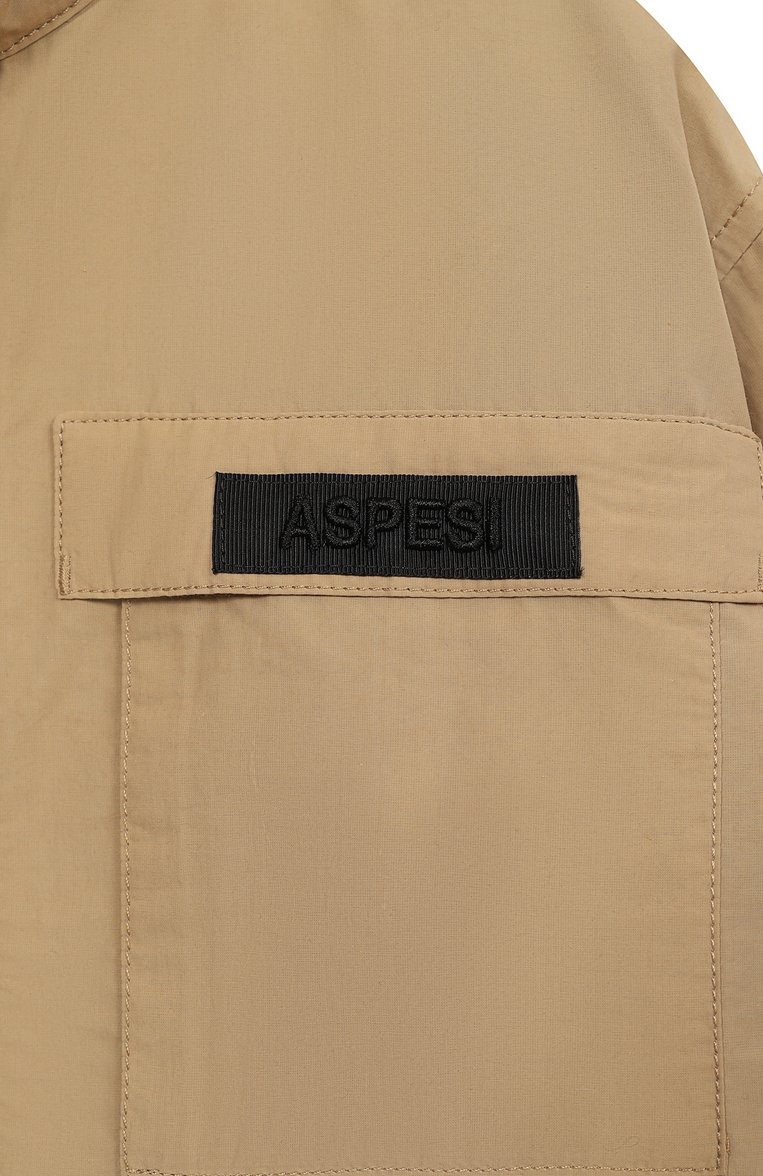Детская куртка ASPESI бежевого цвета, арт. S25021GRC0069/14A-16A | Фото 3 (Рукава: Длинные; Материал подклада: Синтетический материал; Материал внешний: Хлопок, Синтетический материал; Кросс-КТ: Демисезон; Автоматизация состава: Проставлено; Автоматизация ТО: Проставлено; Ростовка одежда: 13 - 15 лет | 158 см, 16 лет | 164 см)