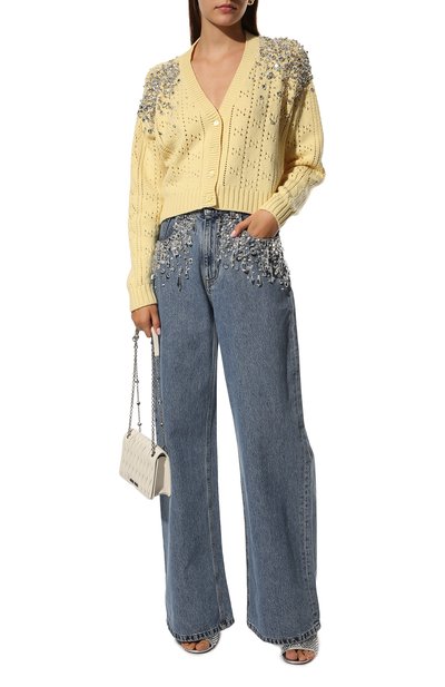 Кашемировый кардиган MIU MIU желтого цвета по цене 275000 руб., арт. MMF588-10XK-F0061, фото 2 Кашемировый кардиган MIU MIU, арт. MMF588-10XK-F0061, фото 2