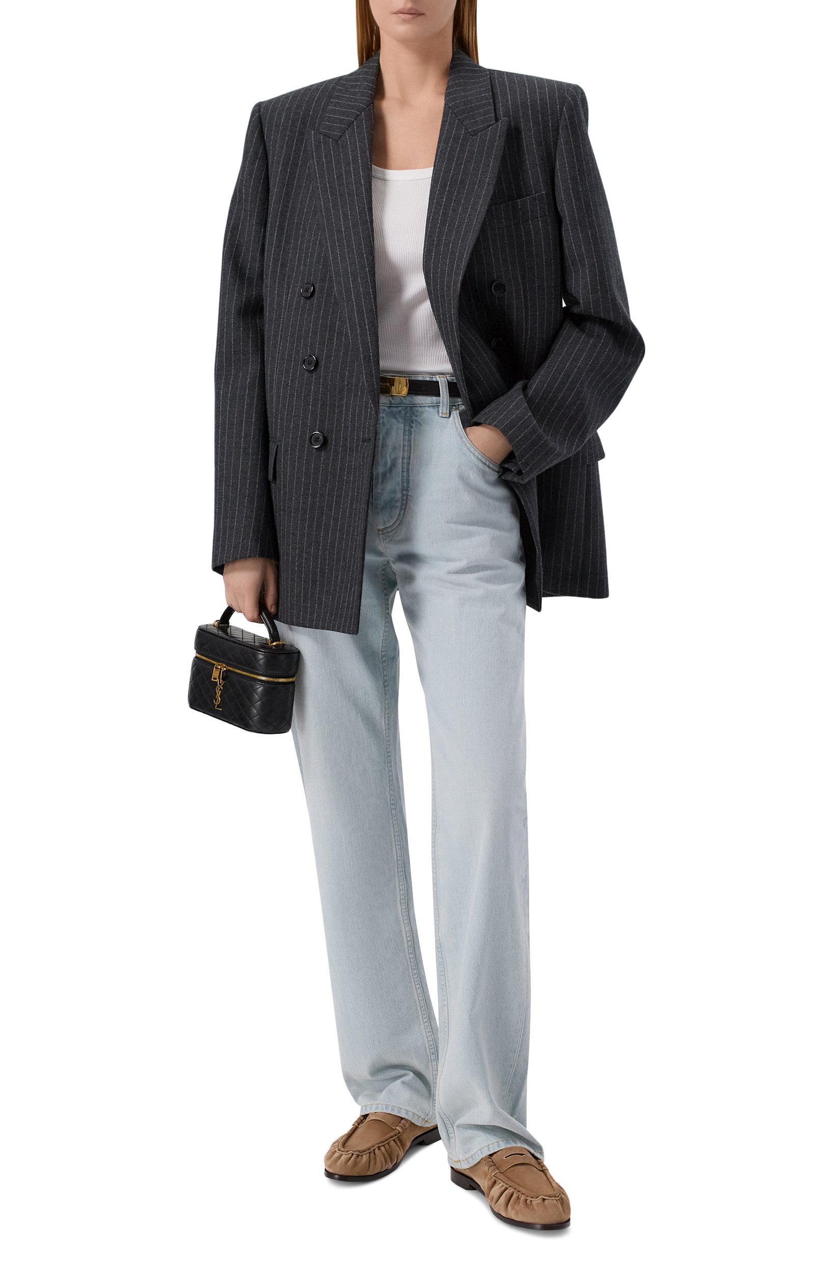 Замшевые пенни-лоферы le loafer SAINT LAURENT, арт. A001MM/27DTT, фото 3