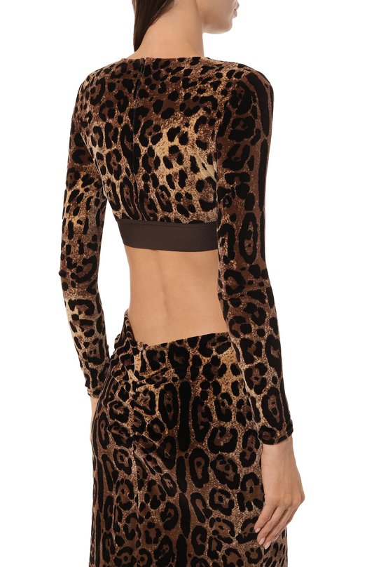 Хлопковый топ Dolce & Gabbana F8S62T/FJ7D5 Леопардовый  F8S62T/FJ7D5 Фото 4
