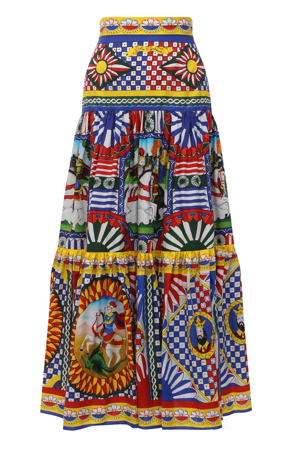 Хлопковая юбка DOLCE & GABBANA разноцветного цвета по цене 120500 руб., арт. F4A8QT/GDS11, фото 1 Хлопковая юбка DOLCE & GABBANA, арт. F4A8QT/GDS11, фото 1