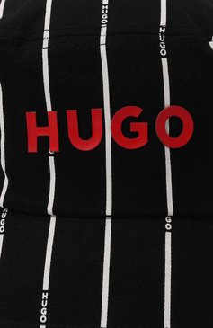 Детская хлопковая панама HUGO черно-белого цвета, арт. G00123 | Фото 3 (Материал сплава: Проставлено; Нос: Не проставлено; Материал: Текстиль, Хлопок)