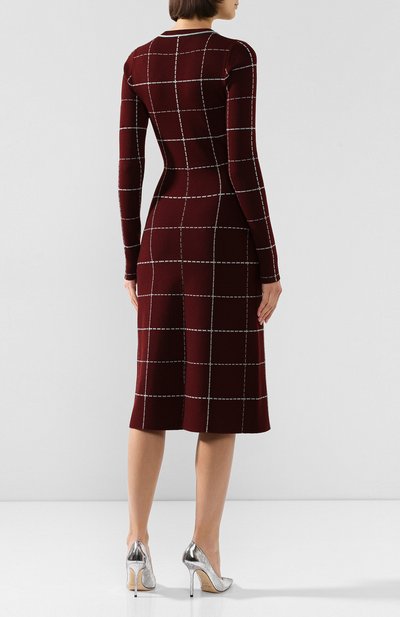 Шерстяное платье VICTORIA BECKHAM бордового цвета по цене 144000 руб., арт. DR KNT 61143, фото 4 Шерстяное платье VICTORIA BECKHAM, арт. DR KNT 61143, фото 4