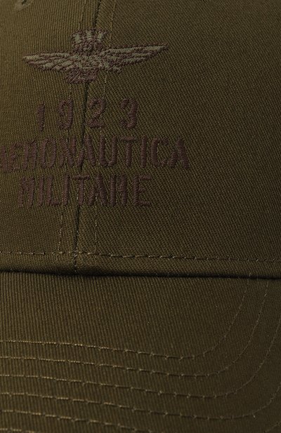 Хлопковая бейсболка AERONAUTICA MILITARE хаки цвета по цене 6815 руб., арт. 232/HA1142CT2848, фото 3 Хлопковая бейсболка AERONAUTICA MILITARE, арт. 232/HA1142CT2848, фото 3