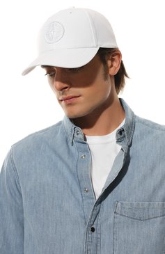 Мужская хлопковая бейсболка STONE ISLAND белого цвета, арт. 761599661 | Фото 2 (Материал: Текстиль, Хлопок; Нос: Не проставлено)