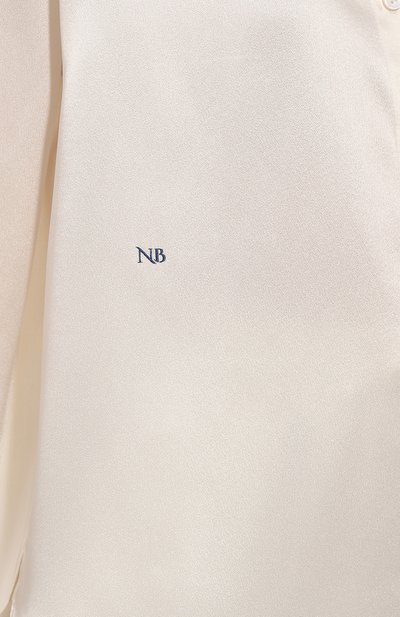 Рубашка из вискозы NOBLE&BRULEE кремового цвета по цене 60000 руб., арт. NBNov/х2/1, фото 5 Рубашка из вискозы NOBLE&BRULEE, арт. NBNov/х2/1, фото 5