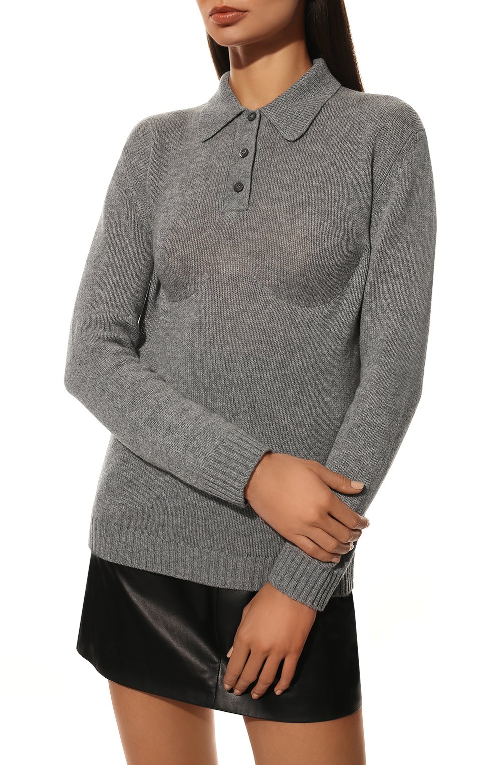 Кашемировое поло PRADA, арт. P24Q1M-100I-F0031-221, фото 3