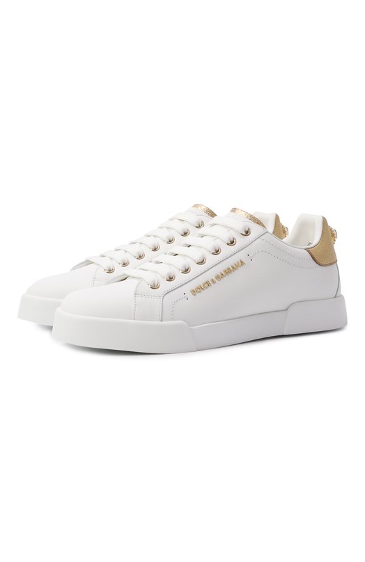 Кожаные кеды Portofino Dolce & Gabbana CK2329/AN298 Белый CK2329/AN298