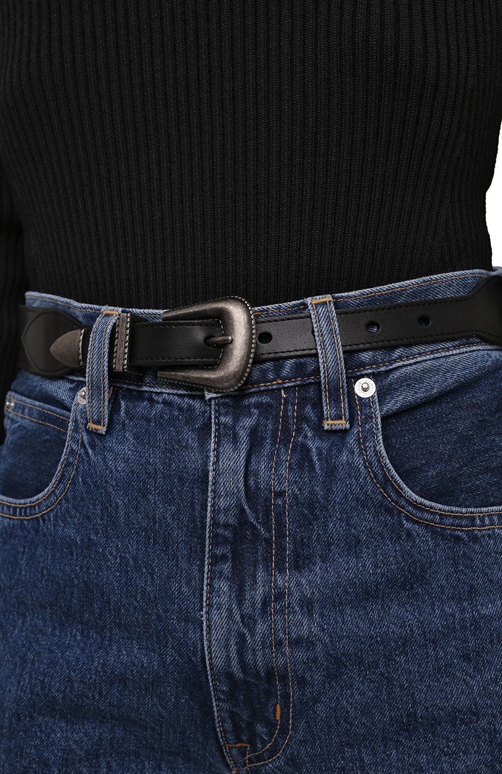 Кожаный ремень SAINT LAURENT, арт. 687820/1UR1D, фото 2