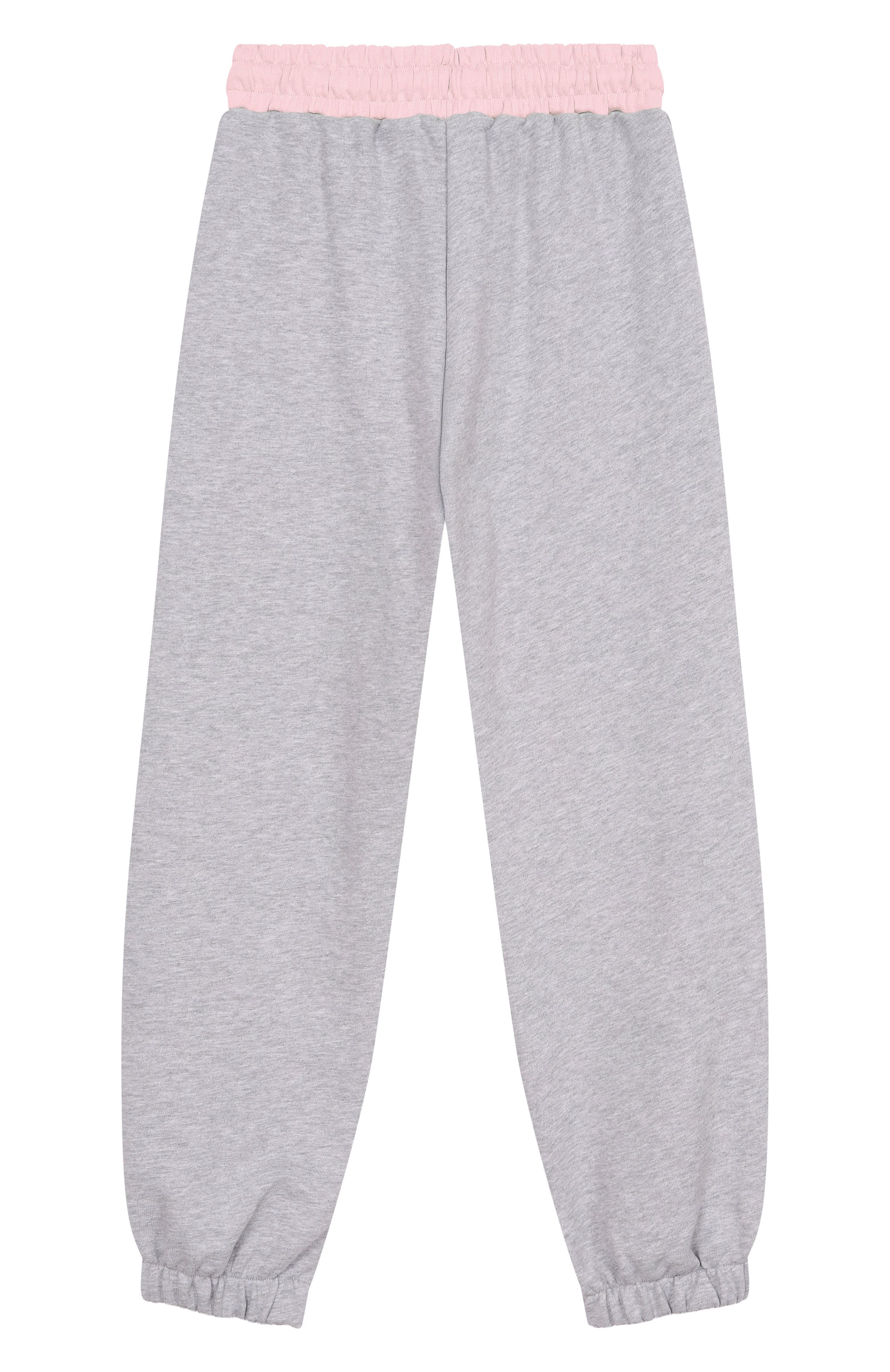 Хлопковые джоггеры MSGM KIDS серого цвета по цене 9950 руб., арт. S6MSJUFP061, фото 2 Хлопковые джоггеры MSGM KIDS, арт. S6MSJUFP061, фото 2