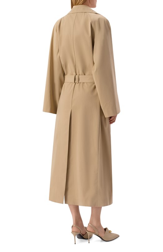 Хлопковый тренч Balmain GF1TL190/CG43 Бежевый  GF1TL190/CG43 Фото 4