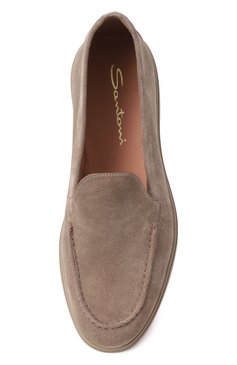 Женские замшевые лоферы SANTONI бежевого цвета, арт. WUYG58856TTGNPYL | Фото 6 (Материал внешний: Замша, Натуральная кожа; Каблук высота: Низкий; Драгоценные камни: Проставлено; Материал внутренний: Натуральная кожа; Материал сплава: Проставлено; Подошва: Платформа)