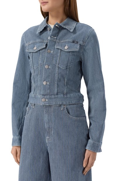Джинсовая куртка 7 FOR ALL MANKIND синего цвета по цене 34300 руб., арт. 7UCI0H14-43T, фото 3 Джинсовая куртка 7 FOR ALL MANKIND, арт. 7UCI0H14-43T, фото 3