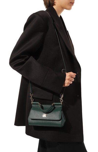 Сумка sicily small DOLCE & GABBANA темно-зеленого цвета по цене 154500 руб., арт. BB9116_BE9116/A1001_1, фото 2 Сумка sicily small DOLCE & GABBANA, арт. BB9116_BE9116/A1001_1, фото 2