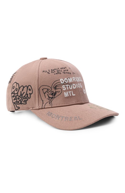 Хлопковая бейсболка DOMREBEL M SKETCH BUNNY/BASEBALL CAP Бежевый M SKETCH BUNNY/BASEBALL CAP