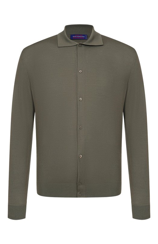 Рубашка из кашемира и шерсти Stefano Ricci W505506PAL/W26150_001 Хаки W505506PAL/W26150_001