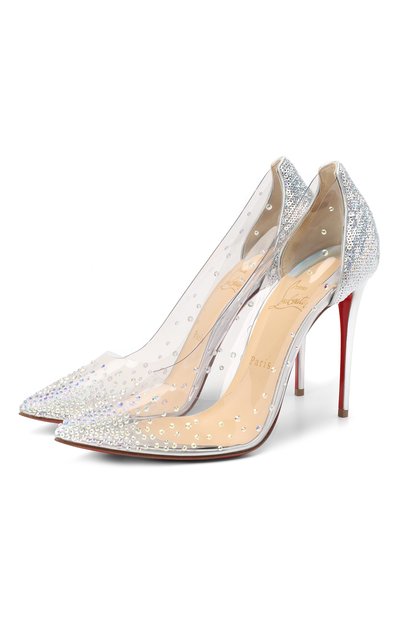 Туфли degrastrass 100 CHRISTIAN LOUBOUTIN, арт. degrastrass pvc 100 pvc/paill hotfix/spec, фото 1