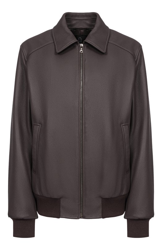 Кожаный бомбер Maslov SMB63 Коричневый SMB63