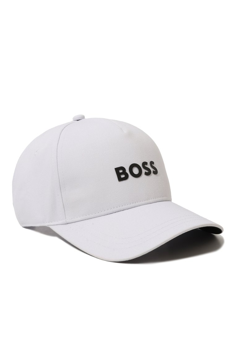 Детская хлопковая бейсболка BOSS белого цвета, арт. J50946 | Фото 1 (Материал: Текстиль, Хлопок; Нос: Не проставлено; Автоматизация состава: Проставлено)