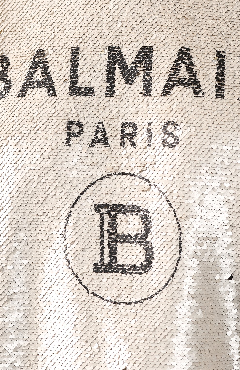 Топ с пайетками BALMAIN черно-белого цвета по цене 106500 руб., арт. TF11351/J037, фото 5 Топ с пайетками BALMAIN, арт. TF11351/J037, фото 5