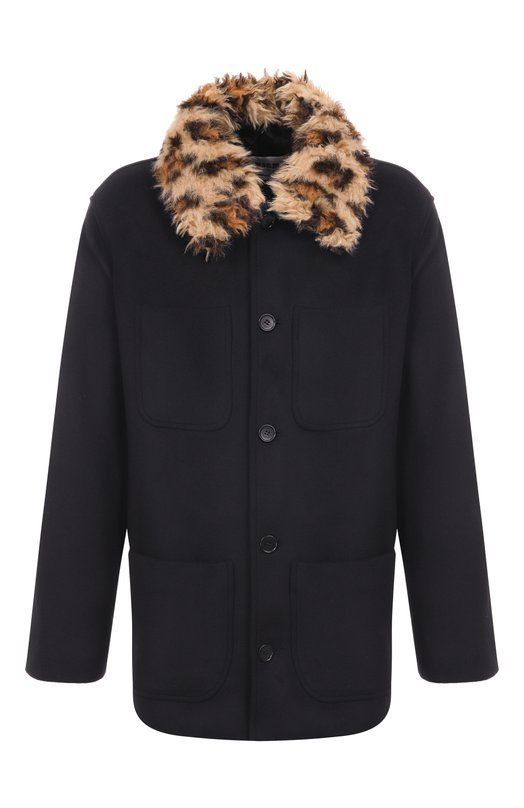 Шерстяное пальто MSGM 3940MH25/257603 Чёрный 3940MH25/257603