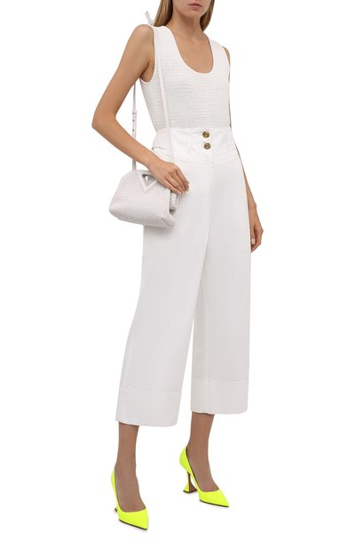 Кожаные туфли ami AMINA MUADDI, арт. AMI PUMP/PATENT FLU0/YELL0W, фото 2