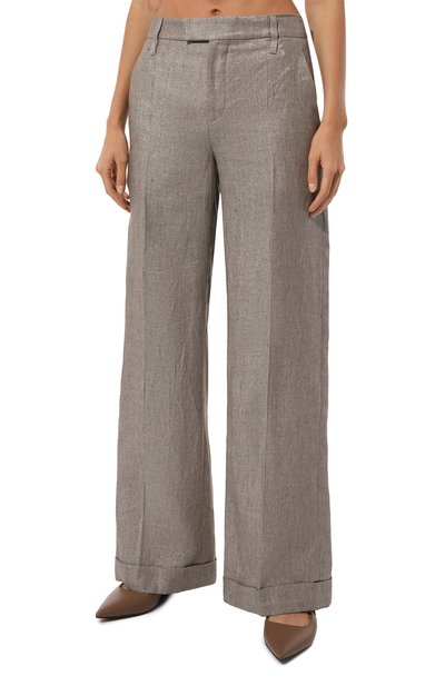 Льняные брюки BRUNELLO CUCINELLI, арт. MH567P8492, фото 3