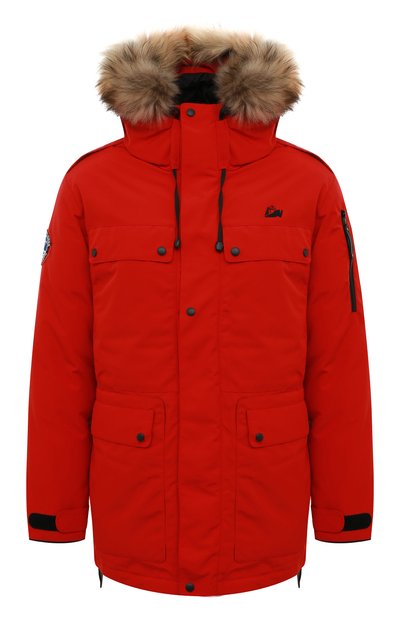 Мужская пуховая парка polus с меховой отделкой ARCTIC EXPLORER красного цвета, арт. POLUS_RED | Фото 1 (Материал внешний: Пух и перо, Полиэстер, Синтетический материал; Статус проверки: Проверена категория, Проверено; Рукава: Длинные; Длина (верхняя одежда): До середины бедра; Материал подклада: Синтетический материал; Мужское Кросс-КТ: Пуховик-верхняя одежда, Верхняя одежда, пуховик-короткий; Кросс-КТ: Куртка)