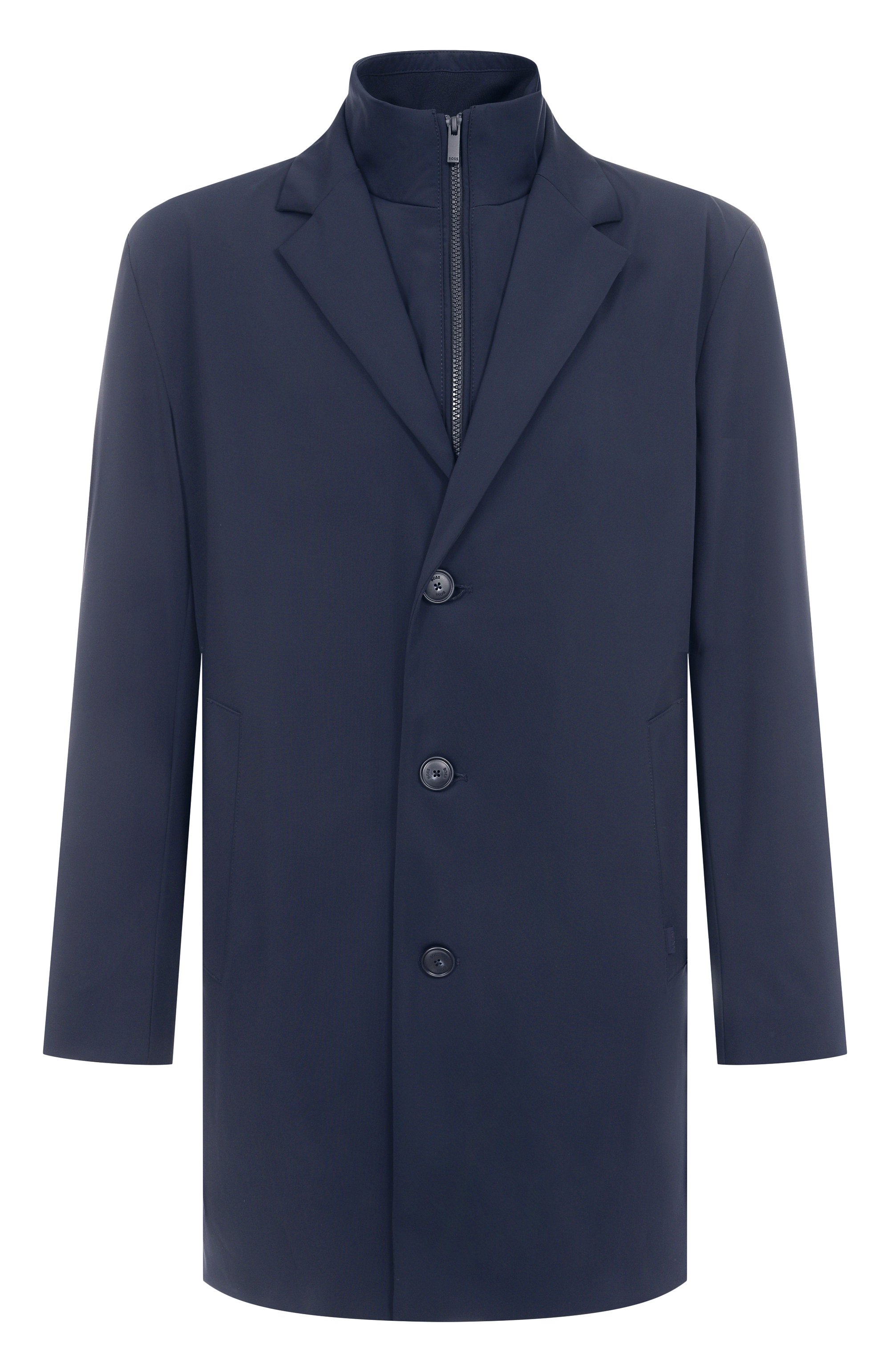 Плащ BOSS темно-синего цвета по цене 105000 руб., арт. 50545897, фото 1 Плащ BOSS, арт. 50545897, фото 1