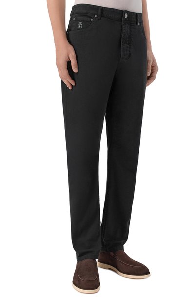 Джинсы leisure fit BRUNELLO CUCINELLI черного цвета по цене 95250 руб., арт. M277PX1290, фото 3 Джинсы leisure fit BRUNELLO CUCINELLI, арт. M277PX1290, фото 3