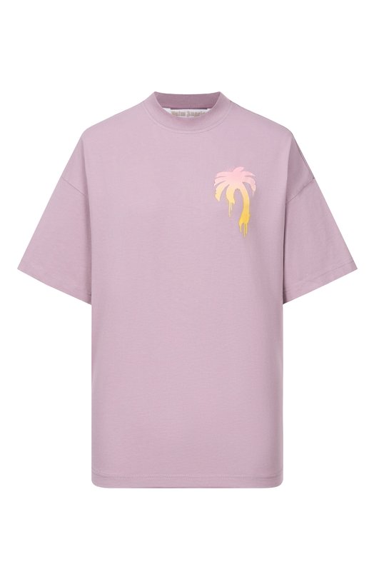 Хлопковая футболка Palm Angels PWAA07BS26JER004 Фиолетовый PWAA07BS26JER004