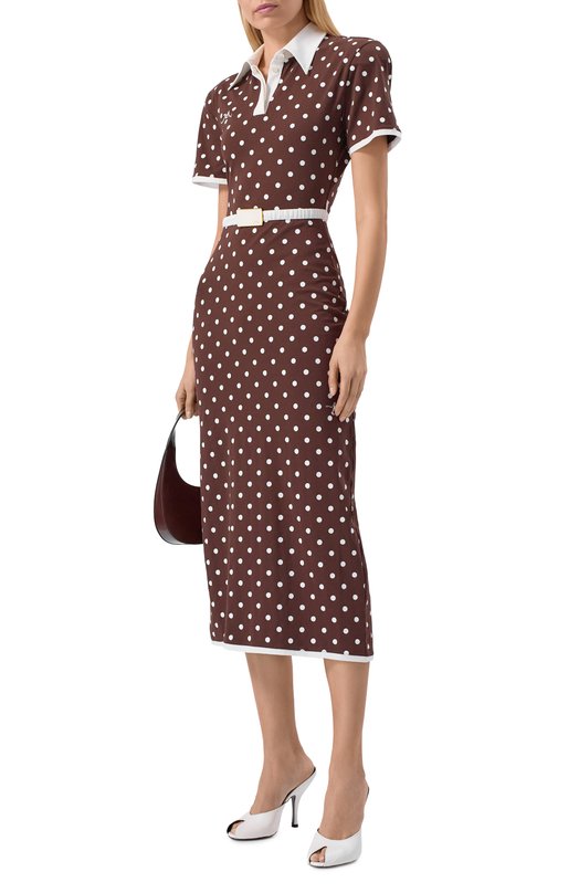 Хлопковое платье ROWEN ROSE RR_J101_L Коричневый  RR_J101_L Фото 2