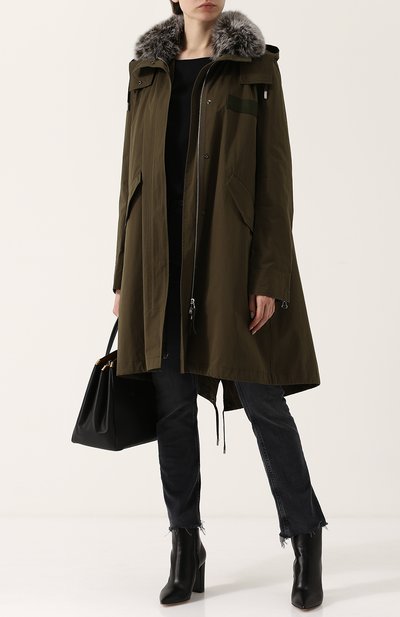 Хлопковая парка свободного кроя с меховой отделкой YS ARMY PARIS, арт. 8EFM01094F24W, фото 2