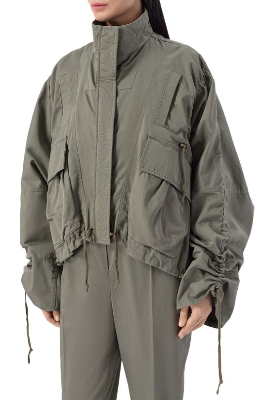 Хлопковая куртка Balmain GF0TI030/CG65 Хаки  GF0TI030/CG65 Фото 3