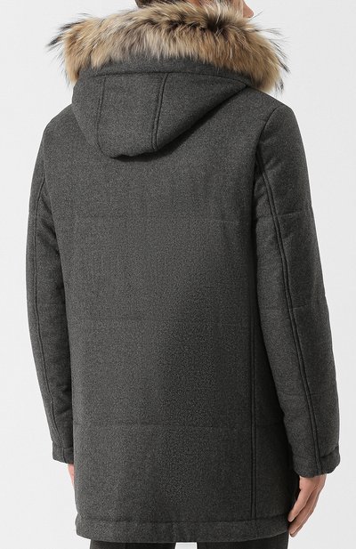 Шерстяная куртка на молнии с меховой отделкой капюшона ELEVENTY PLATINUM, арт. 979SP0198 SP022018, фото 4