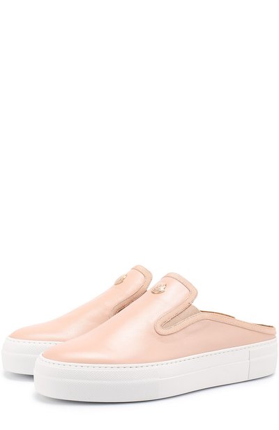 Кожаные сабо с логотипом бренда MONCLER бежевого цвета по цене 29150 руб., арт. C1-09A-20267-00-01896, фото 1 Кожаные сабо с логотипом бренда MONCLER, арт. C1-09A-20267-00-01896, фото 1