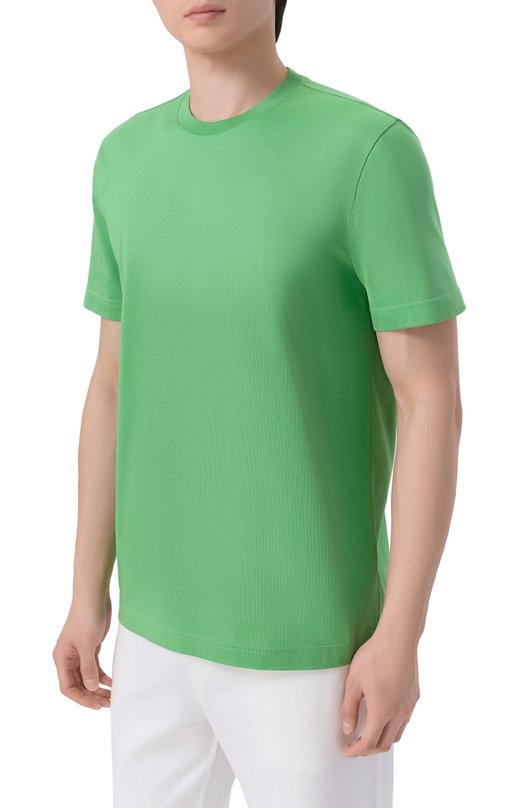 Хлопковая футболка Kiton UMM0746 Зелёный  UMM0746 Фото 3
