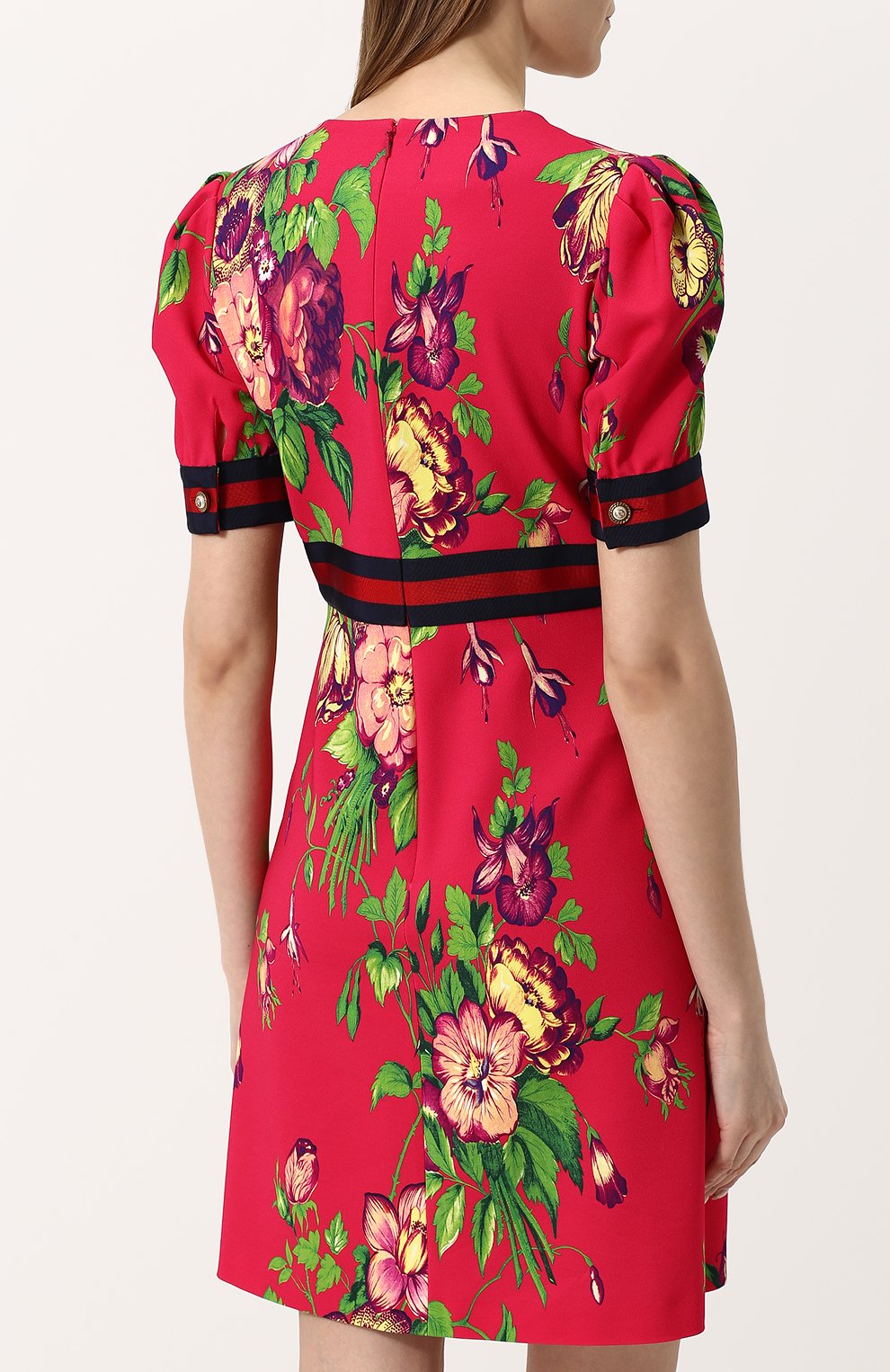Приталенное мини-платье с завышенной талией и принтом GUCCI, арт. 501488/X7B05, фото 4