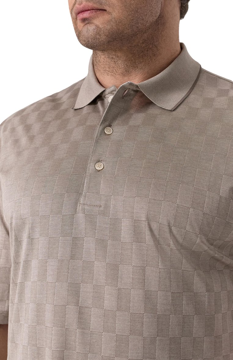 Мужское хлопковое поло PAUL&SHARK бежевого цвета, арт. 25411278/3XL | �Фото 5 (Рукава: Короткие; Длина (для топов): Удлиненные; Материал внешний: Хлопок; Принт: Без принта; Мужское Кросс-КТ: Футболка-одежда; Стили: Кэжуэл; Застежка: Пуговицы; Автоматизация ТО: Проставлено; Автоматизация состава: Проставлено; Детали: Без декора)