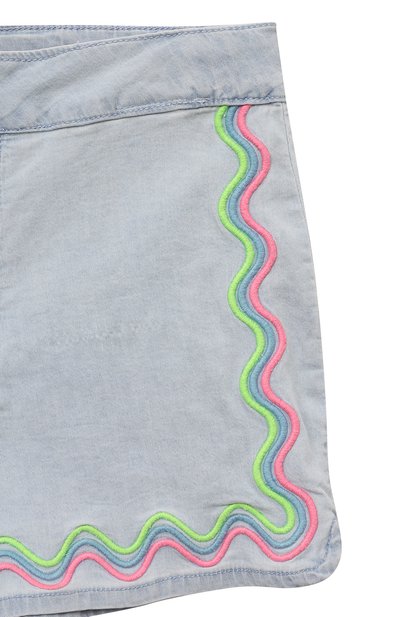 Джинсовые шорты BILLIEBLUSH голубого цвета по цене 6690 руб., арт. U20122, фото 3 Джинсовые шорты BILLIEBLUSH, арт. U20122, фото 3