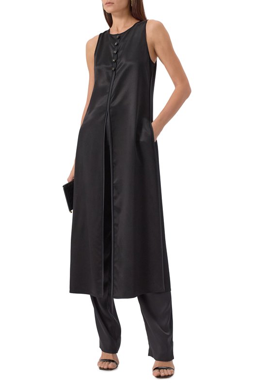 Атласный топ Giorgio Armani GW001583/TE15808 Чёрный  GW001583/TE15808 Фото 2