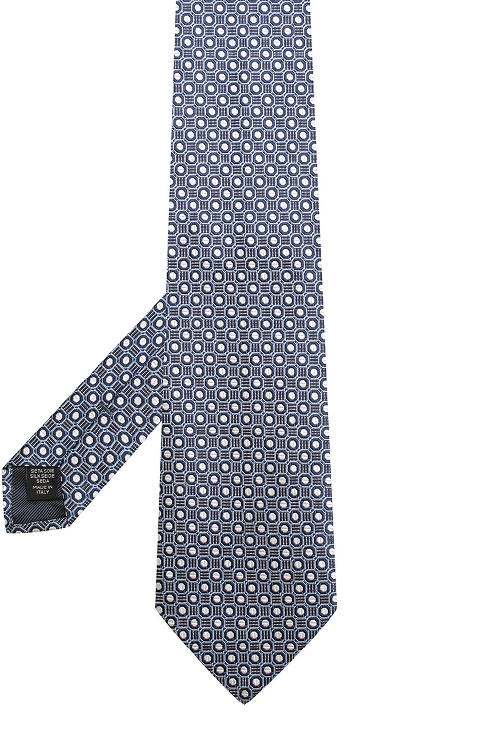 Шелковый галстук с узором ZEGNA голубого цвета по цене 22450 руб., арт. Z9E571XW, фото 2 Шелковый галстук с узором ZEGNA, арт. Z9E571XW, фото 2