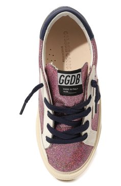 Детские кеды superstar GOLDEN GOOSE DELUXE BRAND розового цвета, арт. GYF00112.F003300 | Фото 4 (Материал внешний: Текстиль; Девочки Кросс-КТ: Обувь-низкие; Материал сплава: Проставлено; Нос: Не проставлено)