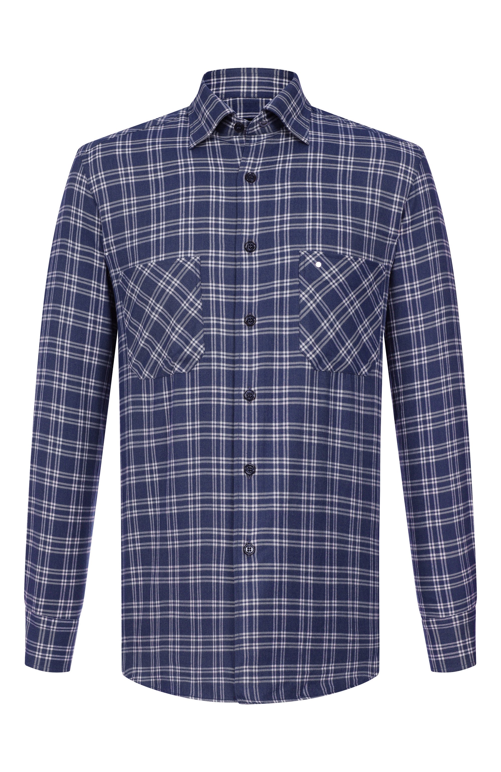 Рубашка из хлопка и лиоцелла STEFANO RICCI темно-синего цвета по цене 109000 руб., арт. SP008058/BN2821, фото 1 Рубашка из хлопка и лиоцелла STEFANO RICCI, арт. SP008058/BN2821, фото 1