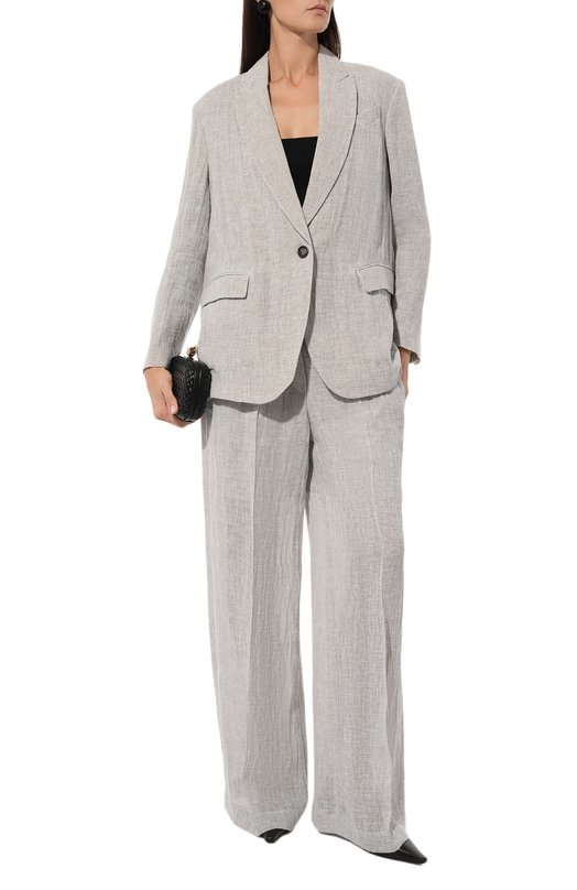 Льняной жакет Brunello Cucinelli MH5702519 Серый  MH5702519 Фото 2